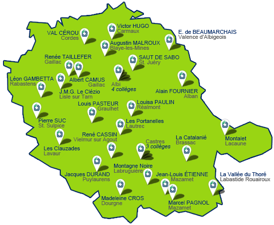 carte collèges tarn